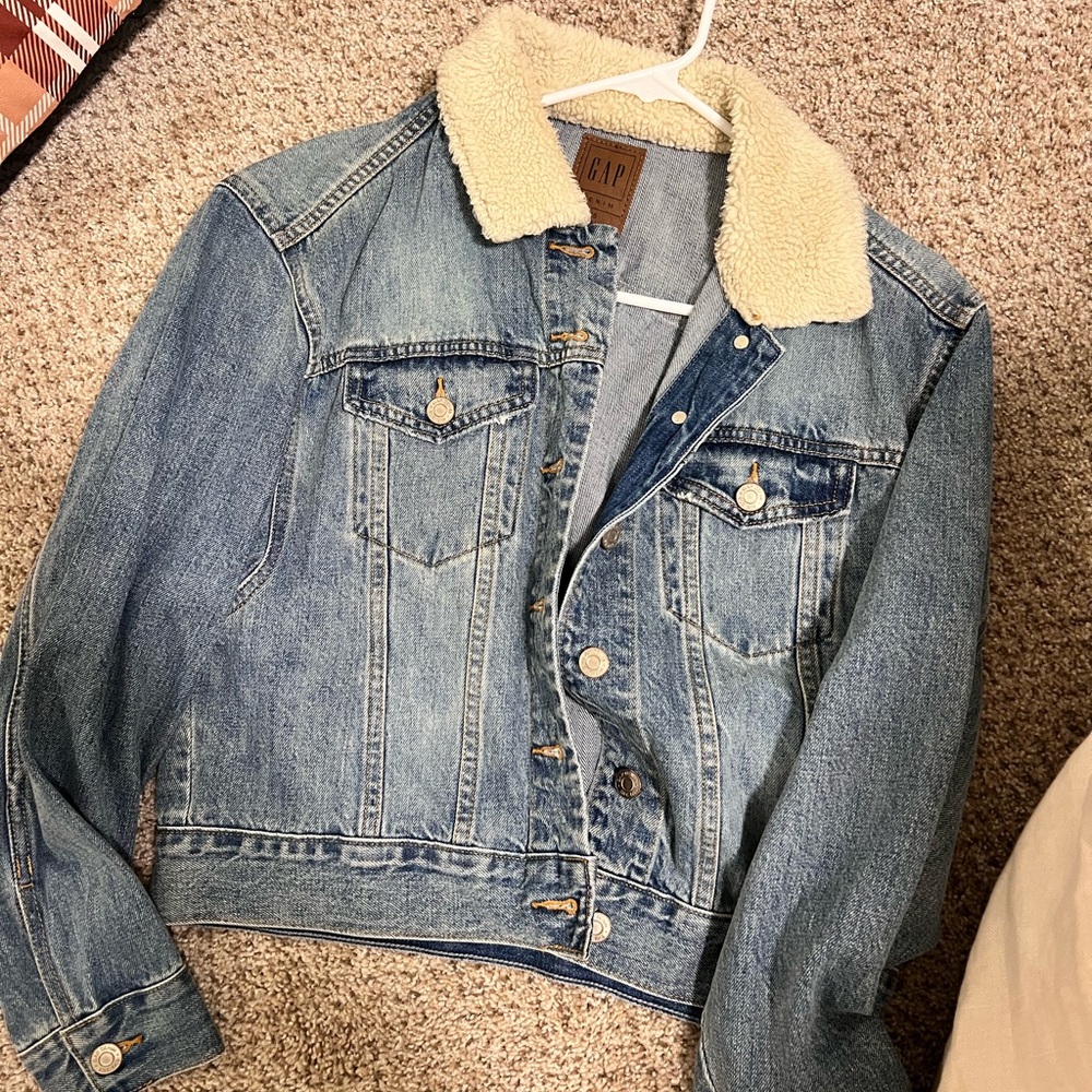 GAP Denim Jacket with Sherpa Collar